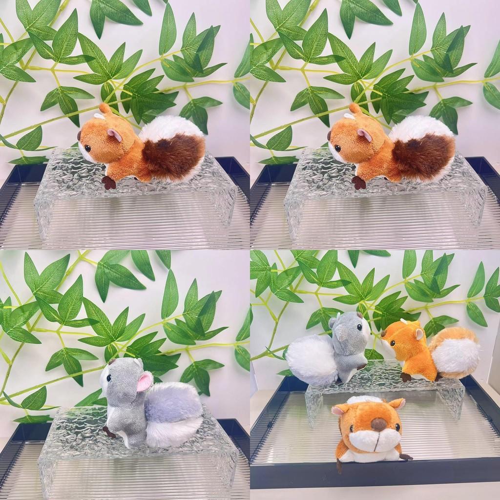 Очаровательный плюшевый брелок-игрушка в виде белки для сумок и аксессуаров серого, желтого и коричневого цветов