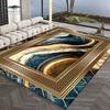 Золотой Абстрактный Роскошный Ковер для Спальни Ковры Большой Площади Прикроватные Ковры для Гостиной Мягкий Фланелевый Коврик для Отдыха Декорация