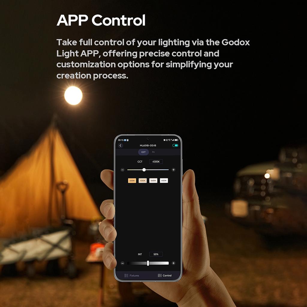 GODOX ML60II Bi Kit 70 Вт Комплект видеолампы Двухцветный светильник для фотосъемки 2800K-6500K Регулируемый индекс цветопередачи более 96 с