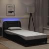 VidaXL Bed Frames with LED Lights, Upholstered Bed, Single Bed, Indoor Bedroom Adult Bed, Modern, Black 3213906