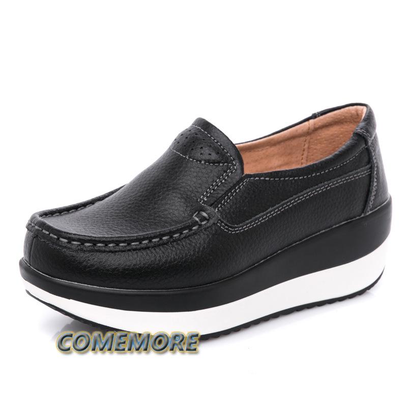 Woman Platform Loafers Summer Ladies Elegant PU Leather Moccasins Shoes Autumn Slip On Casual Fashion Women's Shoes Comfortable