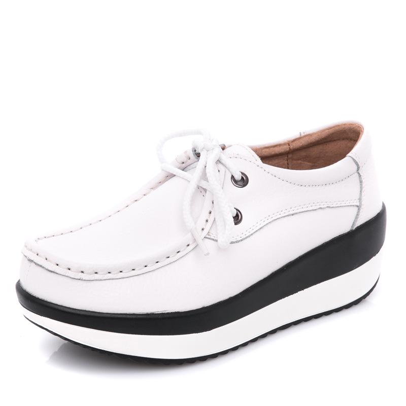 Woman Platform Loafers Summer Ladies Elegant PU Leather Moccasins Shoes Autumn Slip On Casual Fashion Women's Shoes Comfortable