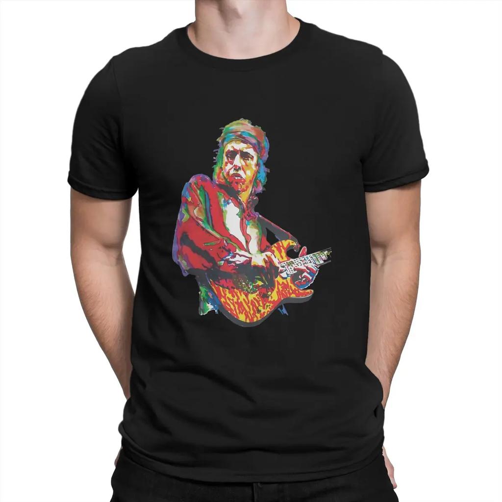 Novelty 1970s British Rock Band T-Shirt for Round Collar Cotton T Shirts Dire Straits Short SleeveGift Idea Tops Unisex