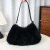 MAXI FAUX FUR BAG, Fuzzy Fur Fluffy Large Handbag, Women's Fashionable Tote Bag, Elegant Ladies Luxury Designer Shoulder Bags