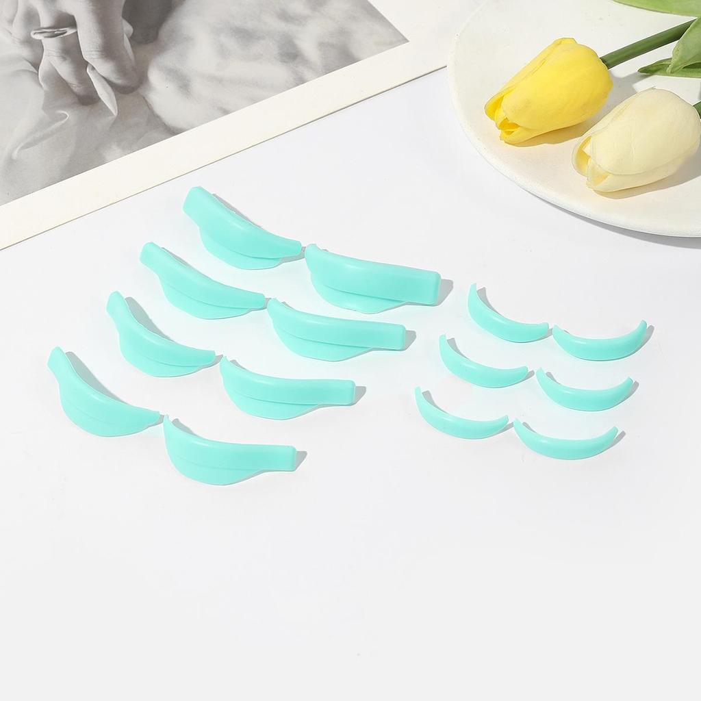 BLACKWINGS 7 Pairs Eyelash Perm Silicone Pads Blue, Curling Pads for Lash Lift,   with Size Guide Chart, Hypoallergenic Reusable Accessories