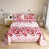 Flower Printed Flat Bed Sheets for Double Bed Single/Queen/King Reactive Printed Top Sheets for Beds Sabanas Cama Bed Linen