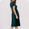 Women's Dress V Neck Sleeve Summer Dress Pleated Elastic Waist A-Line  Dress