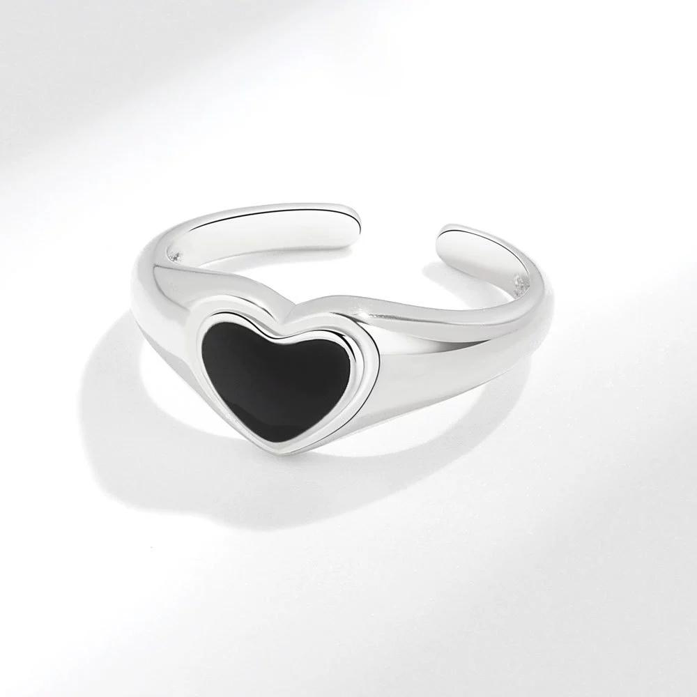 925 Silver Flower Lace Ring Korean Fashion Opening Inlaid CZ Adjustable Rings Valentine's Day Gift