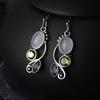 Charm gift Dangle  Hook Multi-Gemstone Moonstone Earrings Amethyst Ear Stud Peridot