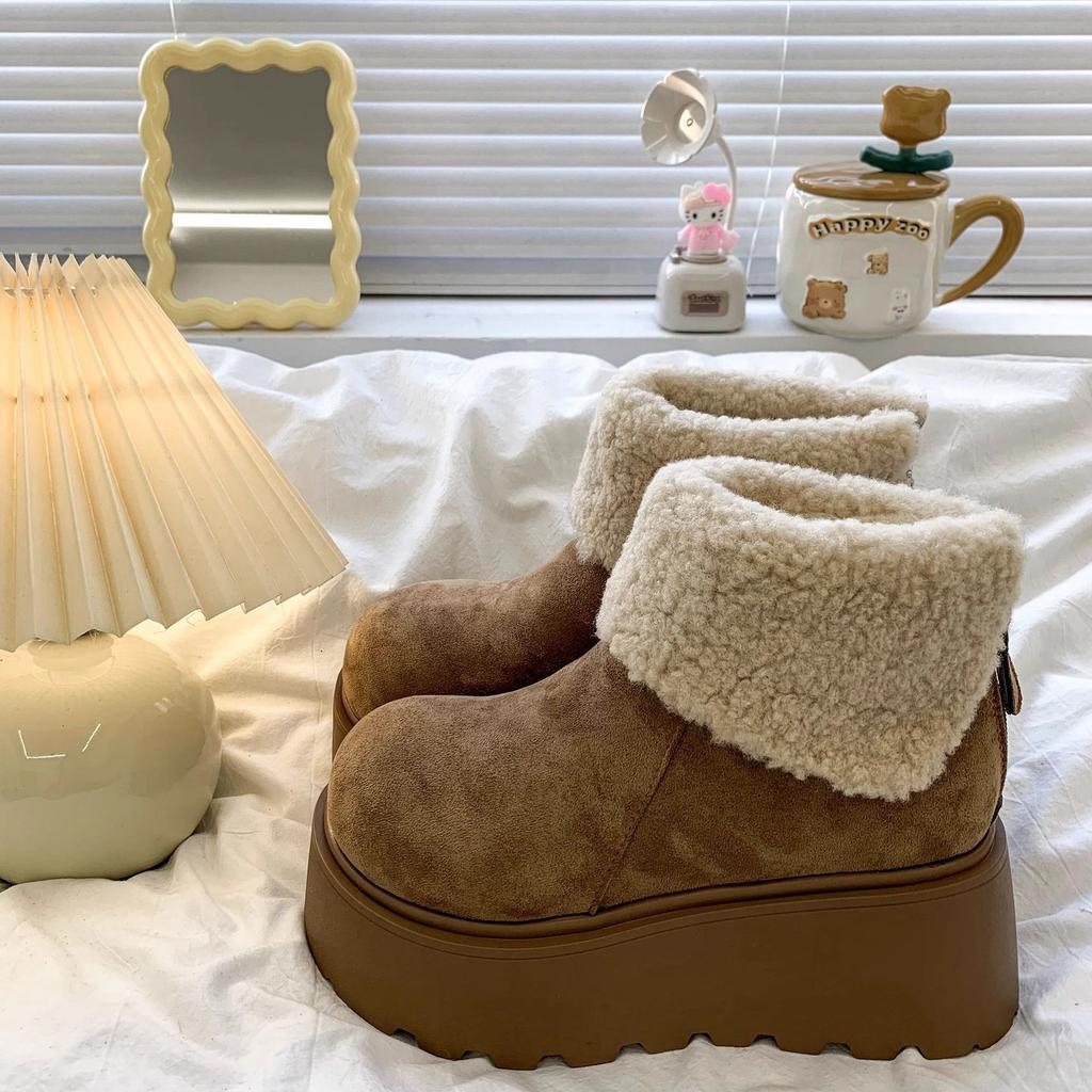 Снежные ботинки для увеличения роста Детские годовые нагроможденные утолщенные подошвы манго-головые хлопковые туфли Birkenstock