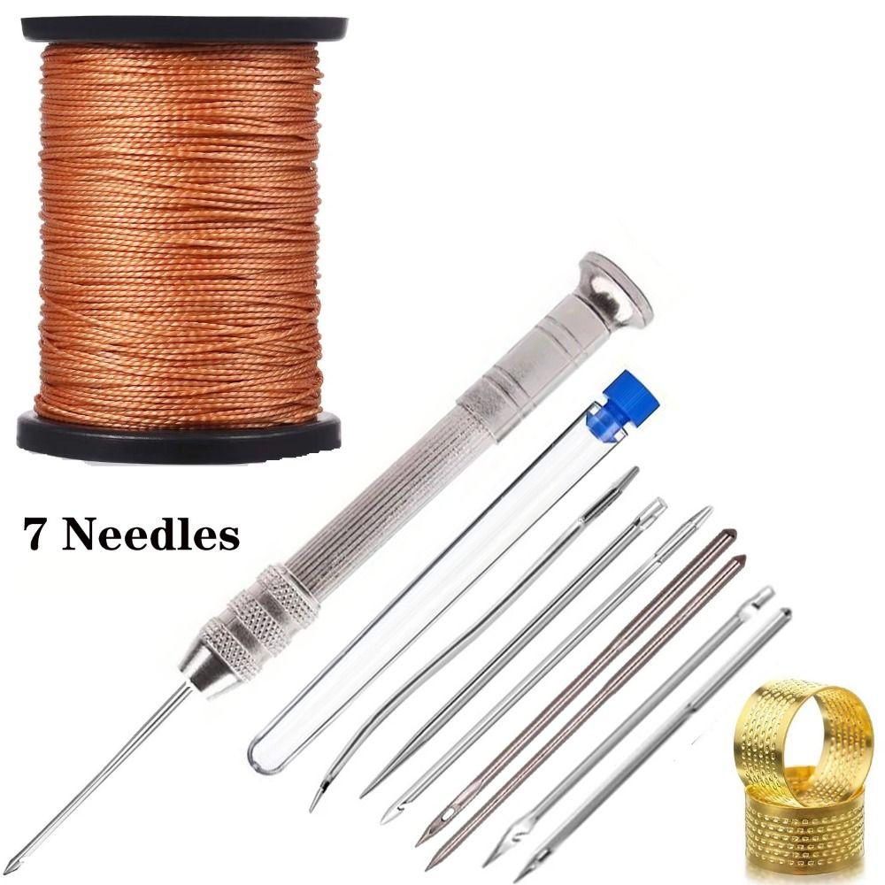 Многофункциональный кожаный шило набор для шитья Сменные Профессиональный набор инструментов для ремонта обуви Нейлоновая нить Прямой крючок