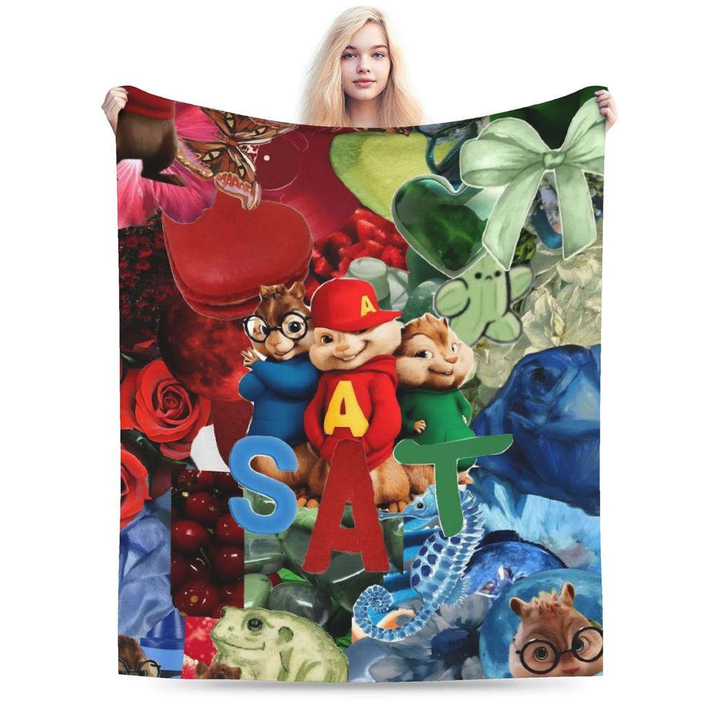 Alvin and the Chipmunks Blanket Cozy Soft Throw Blankets for Couch 50x60 Inch Multisize Plush Thin Quilt