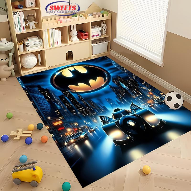 Классический ковер DC Batman, Ковер с логотипом Бэтмена для гостиной, детской спальни, прикроватный коврик, Удобный нескользящий прочный коврик, Ковер, который можно стирать в машине