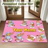 Crystal Velvet Square Rug Custom NameGarfield Pattern Non Slip Home Floor Decor Rug