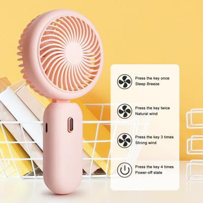 Складной ручной вентилятор 3 скорости Регулируемый USB-перезаряжаемый Летний охлаждающий вентилятор Портативный для улицы Путешествий Мини-персональный вентилятор