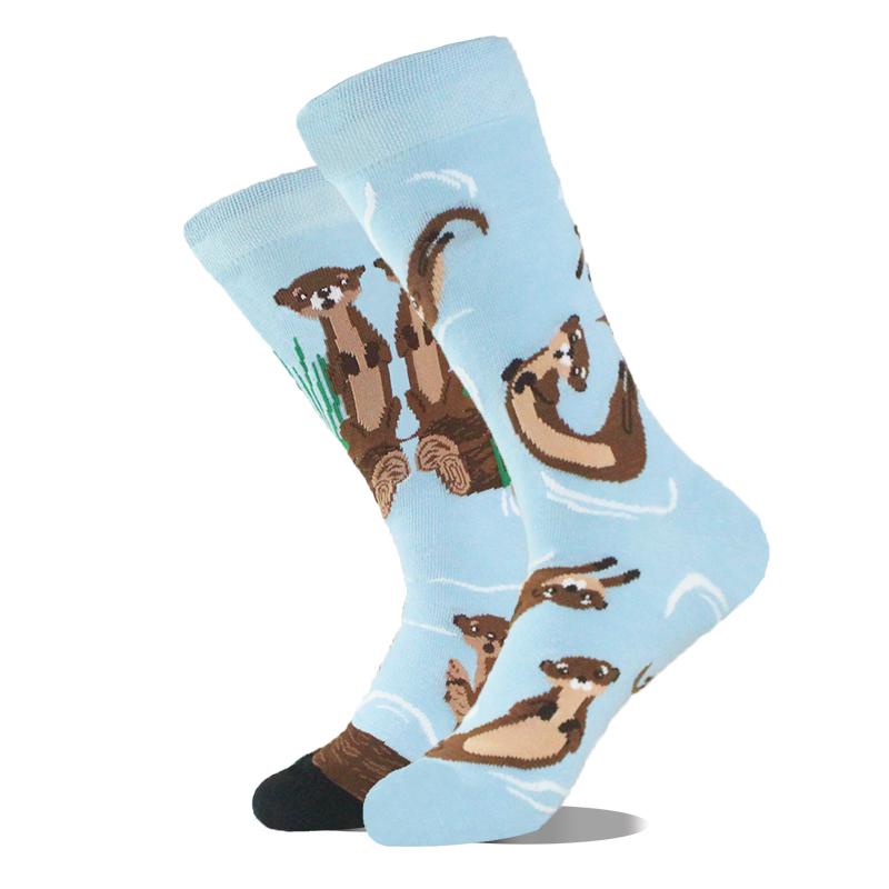 AB Happy Cotton Funny Socks Men Beer Panda Duck Crazy Design Sokken Unisex Novelty Plant Piano Crew Skateboard Calcetines Hombre