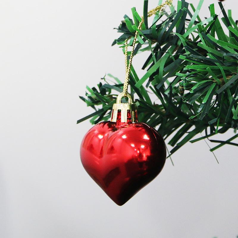 (12шт / уп)5 см Подвеска на елку Позолоченное сердце Шар Xmas Подвеска Пластик Матовый Смесь Аксессуары для украшения Вечеринка