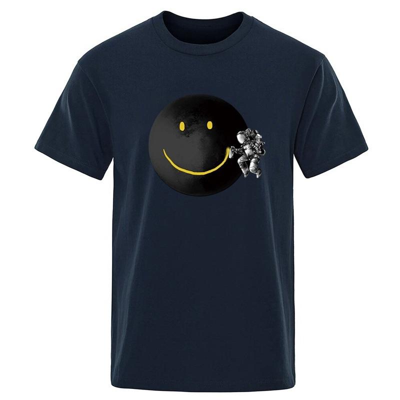 Mens Tshirt High Quality 100 Cotton Funny Spaceman Printing Casual Loose Oneck Men Short Sleeve Tshirt Male Hip Hop Tee Top