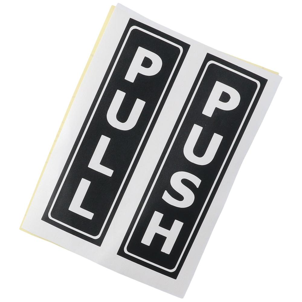 Self-Adhesive Door Sign Black Push Pull Stickers 2Set   Stores