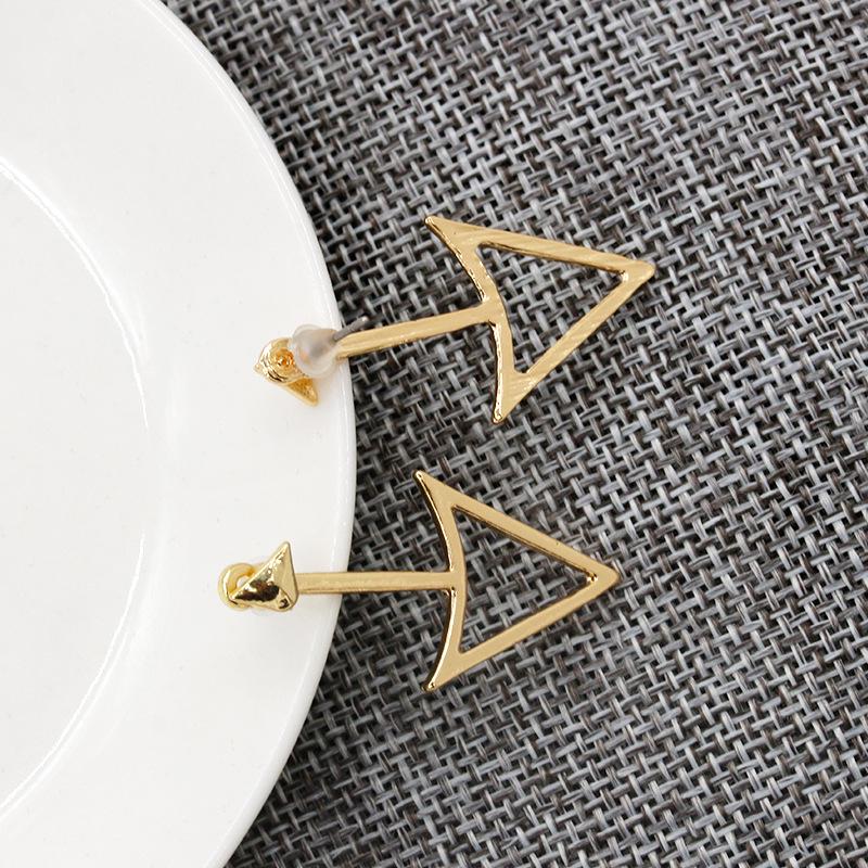 Дизайн личности Геометрические треугольные металлические серьги Креативные украшения Женские серьги KTJ