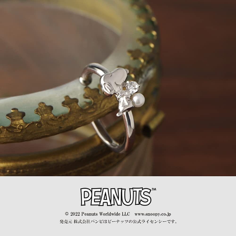 Жемчужный кафф на ухо Snoopy в ювелирный футляр 1 шт. Одиночный на ухо Женский 925 серебро Пресноводный жемчуг Официальный товар PEANUTS Персонаж [Shinjuku Ginnokura]