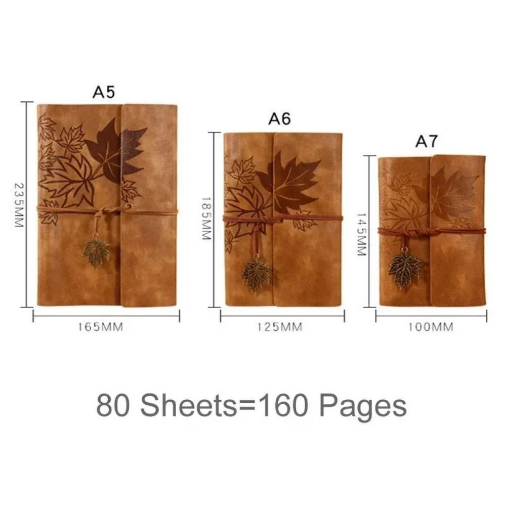 Kraft Paper PU Leather Kraft Notebook A7/A6/A5 Spiral Notebook Journal Diary