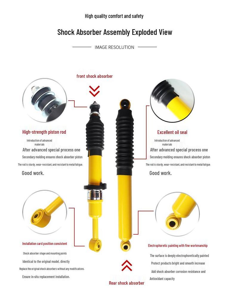 Ford Ranger T6/T7 Yellow Spring Shock Absorber Lift Kit