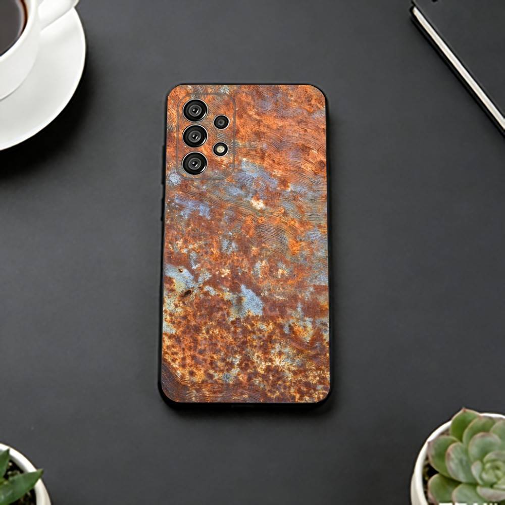 Ретро-индустриальный стиль, R-ржавый чехол для телефона для Samsung S25, S24, S21, S22, S23, S30, Ultra, S20, Plus, Fe, Lite, Note, 10, Черный чехол