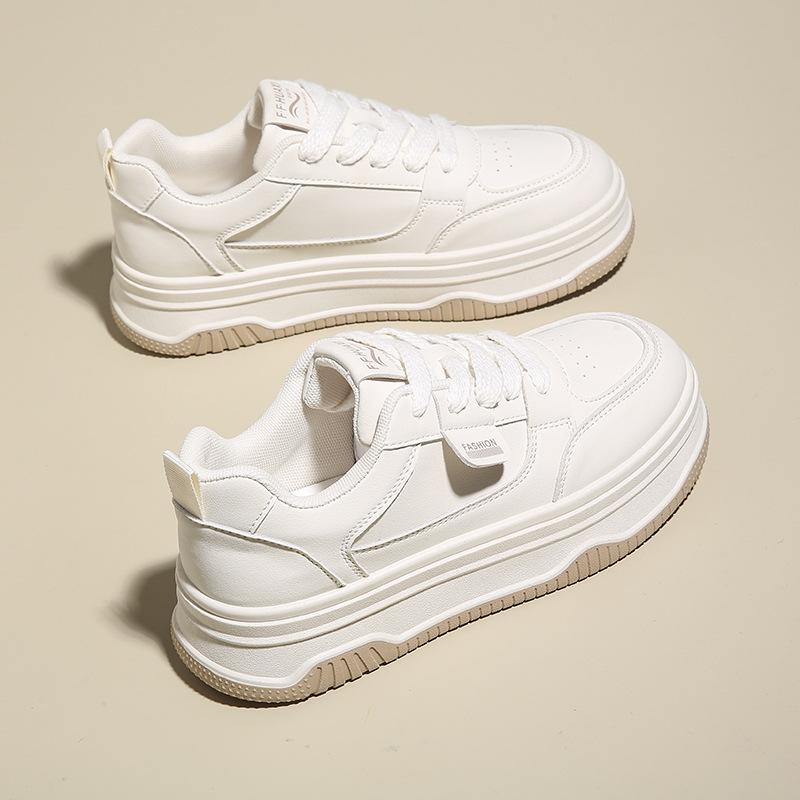 Board Shoes Women's Versatile Spring and Autumn Platform Muffin Winter New Casual Black Sports White Shoes