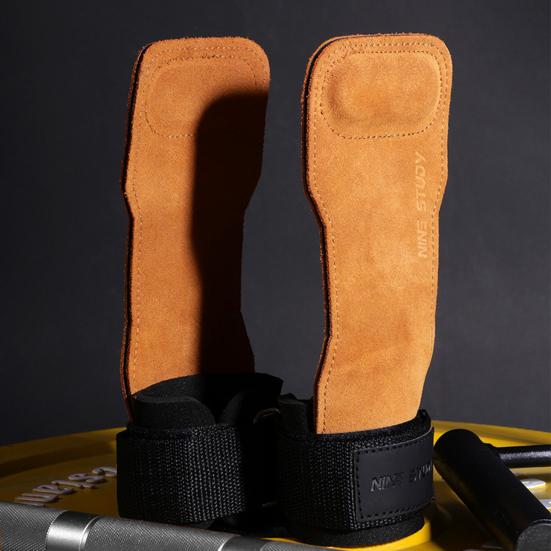 1 пара ремешков на запястье для тяжелой атлетики, двухслойные перчатки для тяжелой атлетики из воловьей кожи с подушечками для ладоней, эластичная рукоятка для становой тяги