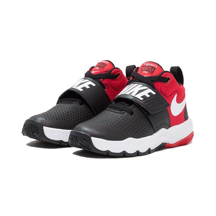 Nike Team Hustle D 8 Velcro Performance Mid-Top Детские баскетбольные кроссовки Детские кроссовки Черный Красный Белый 881942-004