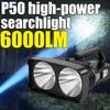 Rechargeable Spotlight Flashlights High Lumens, 100000 Lumens Super Bright LED Searchlight with COB Light and Strip