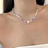 Korean Sweet Lovely Daisy Flower Choker Necklace for Women Handmade Imitation Pearl Beaded Collar Neck Chain Party Jewelry Gifts