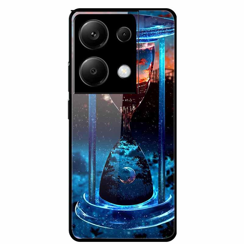 Чехол для Redmi NOTE 13 PRO 4G с закаленным стеклом и эстетичной цветной покраской