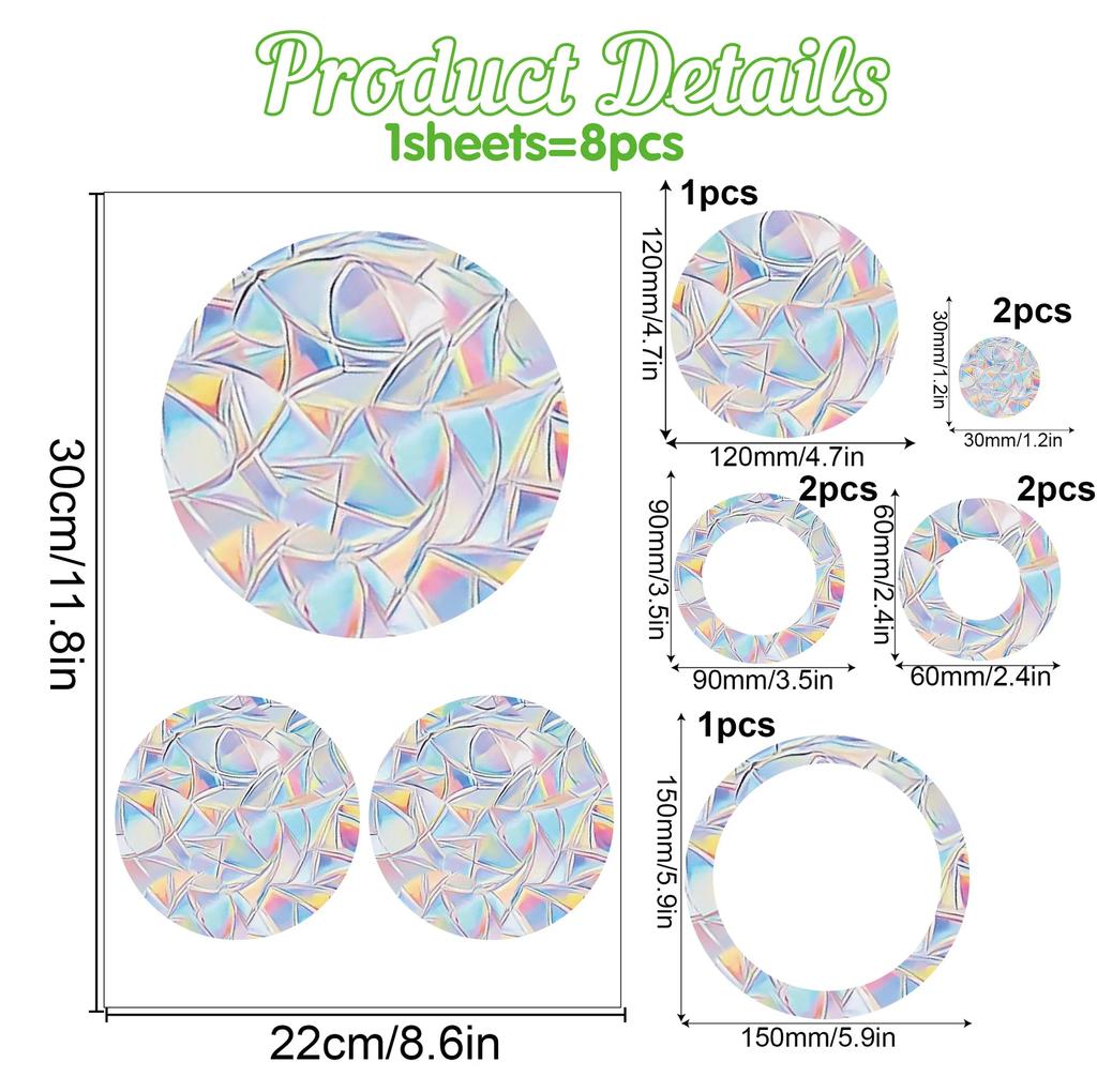 Christmas Rainbow Prism Static Cling Glass Stickers PVC Halloween Window Stickers Sun Catcher Decorative Films