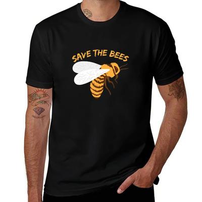 Sweet Gift For Wild Friends Saying Save The Bees Tshirt Holiday Simple Tee Shirt