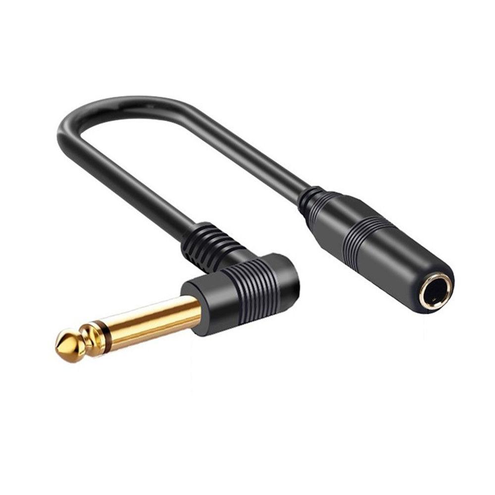 Dual channel Guitar Extension Cord Mono 6.35 TRS Male to 6.35mm Elbow 6.5 TRS Female Audio Cable 0.1m for Amplifiers Pianos HomeGood product