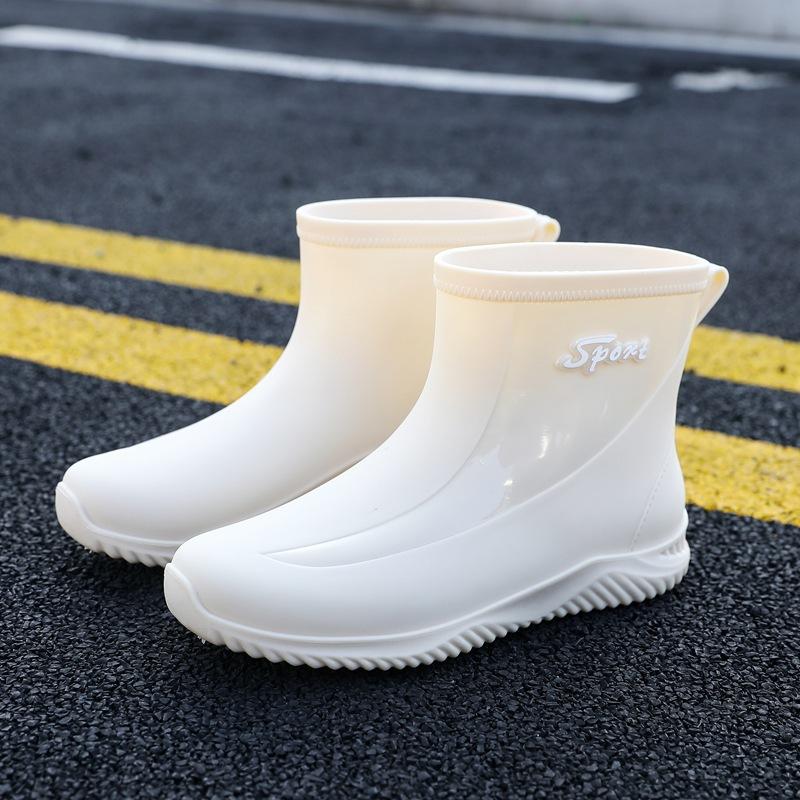 Модные резиновые сапоги для женщин, летние низкие короткие резиновые сапоги, бахилы для мойки автомобиля, резиновая обувь, весенние и осенние водонепроницаемые туфли Tide