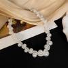 Chain Choker Pearl Beaded Jewelry Suit Hand Bangle Women Jewelry Set  Wedding