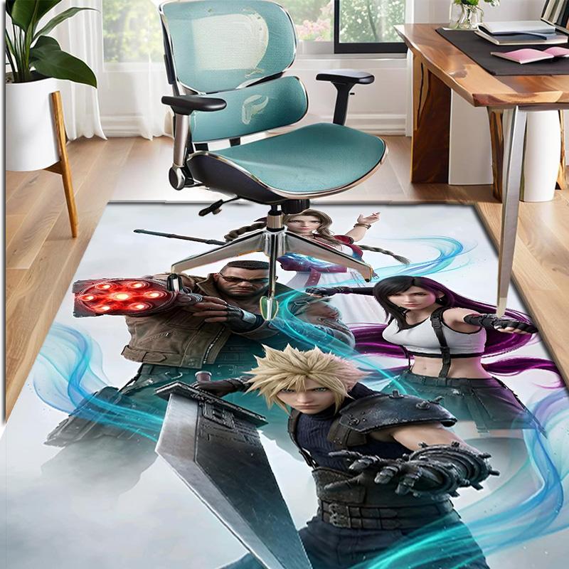 Final Fantasy Pattern Rug, Indoor/Outdoor Mat, for Picnic, Gameroom, Bedroom, Office, Living Room, Home Decor Carpet, Birthday Gift