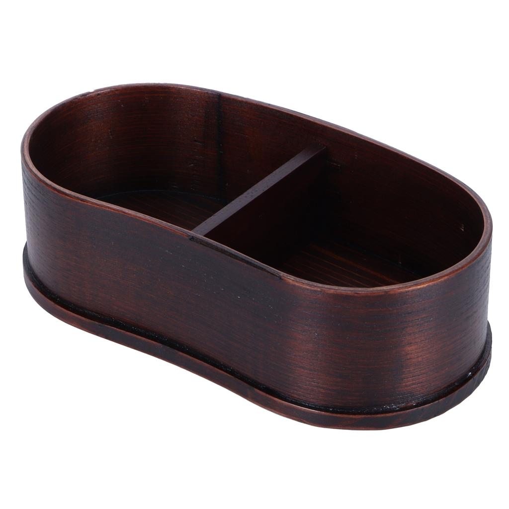 Портативный набор ланч-боксов Японский деревянный контейнер для хранения еды для дома, пикника 17x9см Расписанный