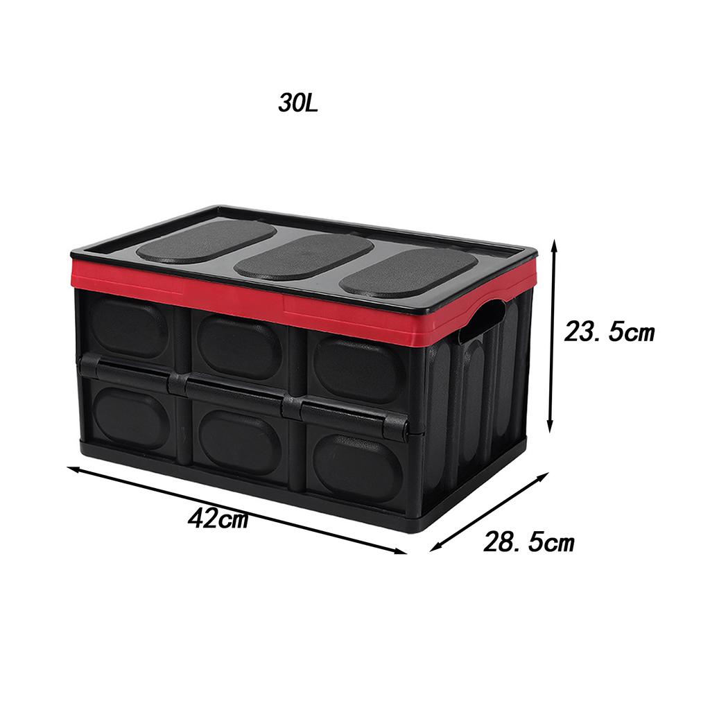 30L Car Trunk Organizer Case Outdoor Foldable Storage Bin with Lid Portable Handle Storage Cargo Waterproof Sturdy Storage Box