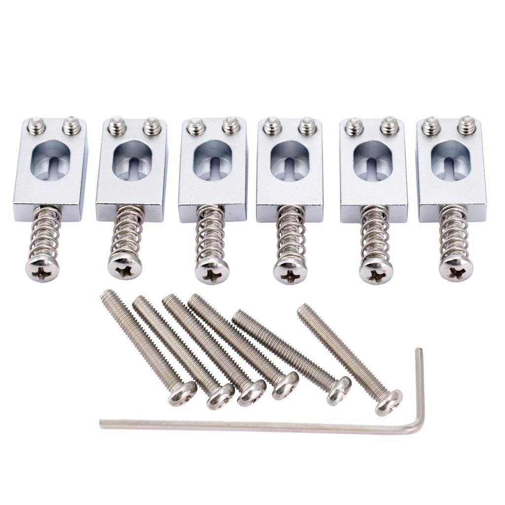 Musiclily Ultra 10.5mm Style Tremolo Bridge Saddles for Stratocaster Electric Guitars, Chrome (Set of 6)