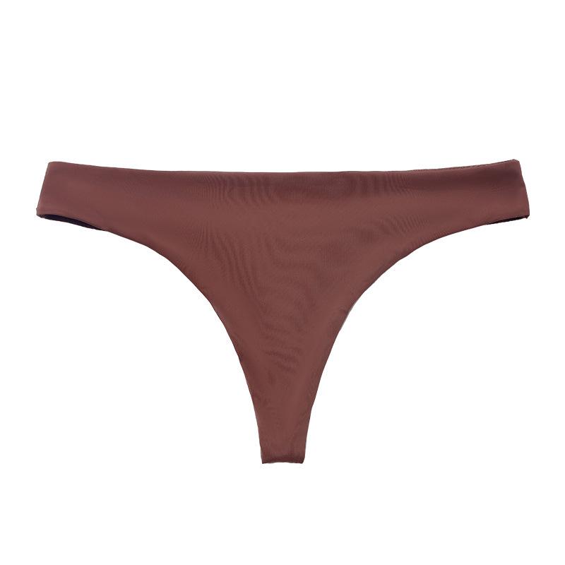 European-American Low Waist Cotton Seamless Nude Thong for Women