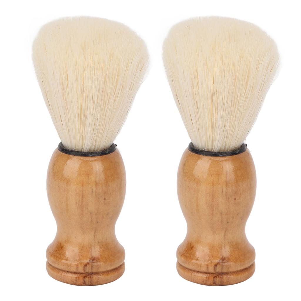 Mini Shaving Brush Synthetic Wooden Handle Soft Men Shaving Brush for Travel Home Use