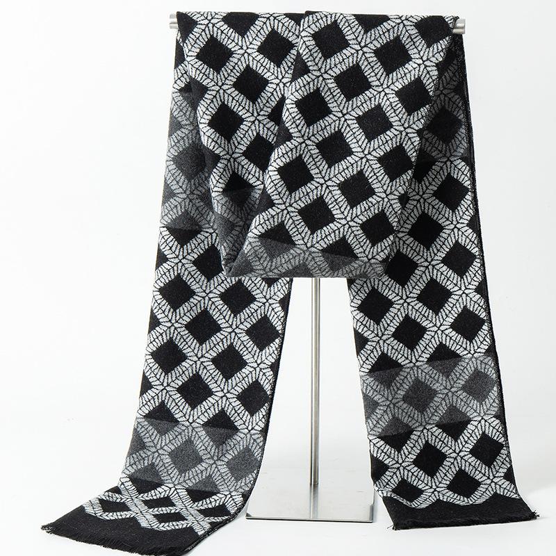 2025 Autumn And Winter New Men'S Fleece Imitation Cashmere Scarf Business Casual British Style Versatile British Style Versatile