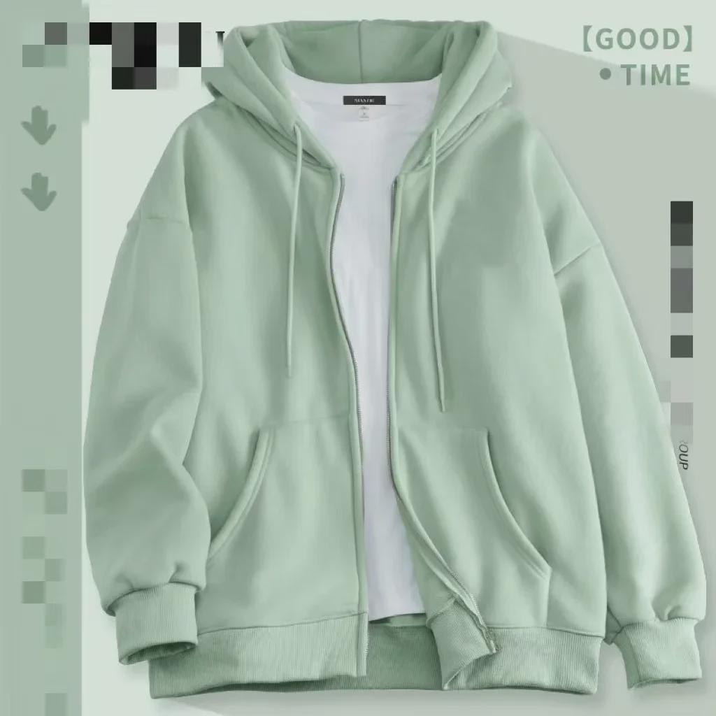 Женская куртка-кардиган свободного кроя с капюшоном — модная, свободного кроя для весны/осени