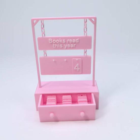Подвесной счетчик книг, напечатанный на 3D-принтере, Трекер прочитанного в этом году, Дисплей цели чтения, Номерной знак, Украшение полки/стола, Подарок для книголюбов