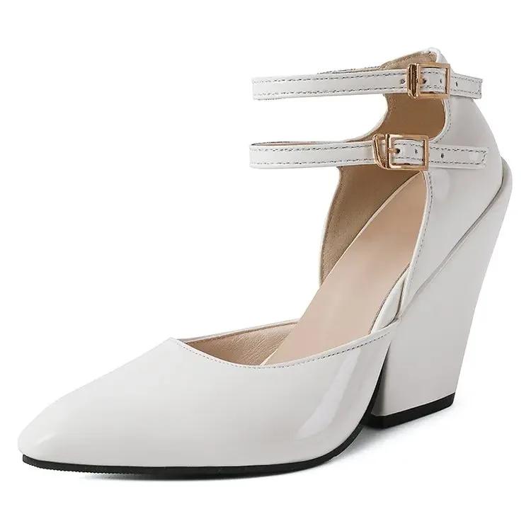 2024 Весна Новая мода танкетка женская обувь неглубокий носок острый нос повседневная универсальная элегантная горячая распродажа высокие каблуки женская обувь