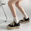Повседневные студенческие туфли с круглым носком, универсальные, простые, на платформе, белые, женские, новинка 2025 года, легкие, спортивные туфли с низким верхом